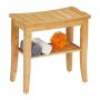 Vannas istabas taburete Relaxdays 10046350.0, ar plauktu, 48 × 45,5 × 25 cm