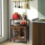 Wine bar cabinet, for 5 bottles and 6 glasses, Brown, 60 × 79 × 34 cm