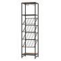 Wine rack, up to 16 bottles, 6 glasses, Black/brown, 45 × 35 × 171 cm