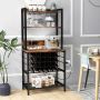 Wine rack, with charging station, Brown, 76 × 162.5 × 48 cm