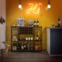 Wine rack with glass holder, 18 bottles, brown/white, Ø 7.7 × 32 cm