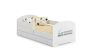 Children's bed Luk with drawer, mattress and barrier protection 164 cm x 85 cm x 63 cm, dinosaurs