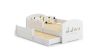 Children's double bed Luk with mattress and safety barrier 164x85x63 / 145x80x15cm, dinosaurs