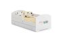 Children's bed Luk with drawer, mattress and barrier protection 144 cm x 77 cm x 56 cm, airplane