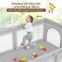 Playpen for children with 50 balls, 205 x 147 x 68 cm, gray