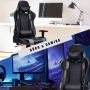 Gaming chair, Black/Grey, 74 × 70 × 124.5–132.5 cm