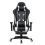 Gaming chair, LED lighting, White, 70 × 73 × 126–136 cm