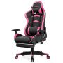 Gaming chair, with extendable footrest, 73 × 124–134 × 68 cm