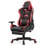 Gaming chair, with extendable footrest, 73 × 124–134 × 68 cm