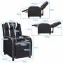 Gaming chair, Foldable, with footrest, 59 × 103.5 × 87 cm