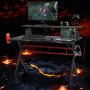 Gaming Desk, Monitor Shelf, 47.5 × 25 × 38 in