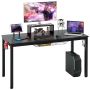 Gaming desk, monitor shelf, Black, 154.94 × 93.98 × 59.69 cm
