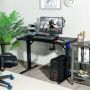 Gaming Table, with LED Lighting, Black, 43.3 × 23.6 × 30 inches