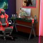 Gaming Desk, X-Frame, Black, 123.19 × 59.69 × 76.2 cm