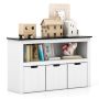 Toy storage cabinet, 3 boxes, White/black, 101.6 × 33 × 62.2 cm