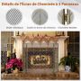 Fireplace safety net, 3-piece, 133.35 × 2.54 × 78.74 cm