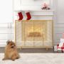 Fireplace screen, with metal mesh, 99.06 × 22.86 × 80.01 cm