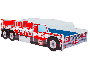 Children's bed Riko with mattress 165 cm x 84 cm x 43 cm, fire department