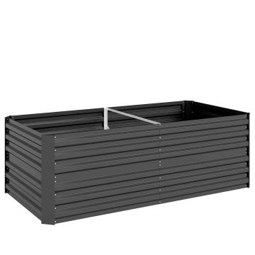 Paaugstināta puķu dobe Outsunny 180x90x59cm, tumši pelēka