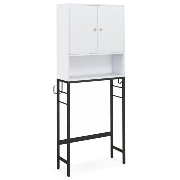 Vannas istabas skapis 63x23x165,5cm, baltas/melnas krāsas