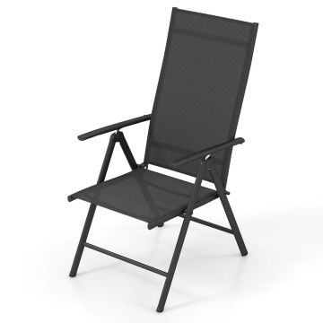 Salokāms dārza krēsls 75,5x52x82cm, melnā krāsā
