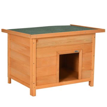Suņu māja PawHut 82x58x58cm, gaiši brūnas/tumši zaļas krāsas