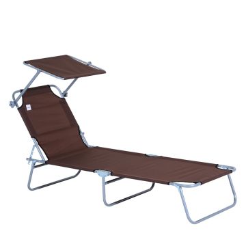 Gulta Outsunny 187x58x36cm, brūnas/sudraba krāsas