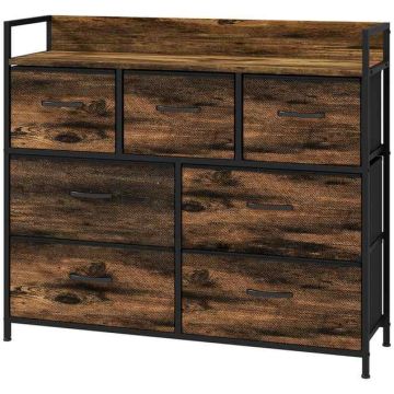 Komoda Homcom 98x29x85cm, brūnas/melnas krāsas