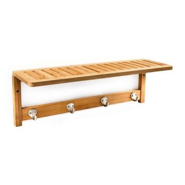 Piekarināms plaukts ar āķiem 18x50x16cm., gaiši brūnā/sudraba krāsā
