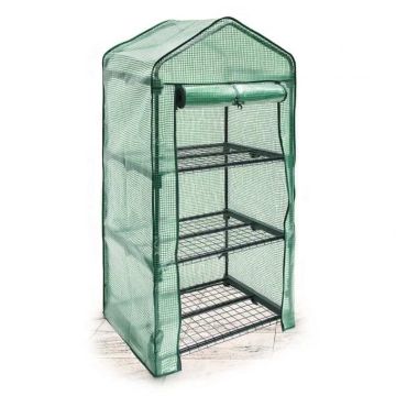 Caurspīdīga mini siltumnīca stādiem 125x70x50cm., zaļa krāsa