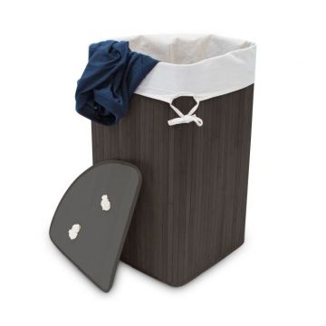 Veļas grozs 65x49.5x37cm, 60l., melns/balts