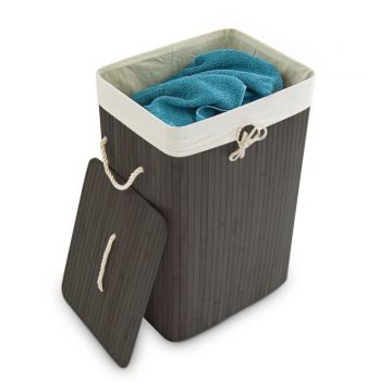 Veļas grozs 65,5x43,5x33,5cm, 83l, melns/krēmkrāsas