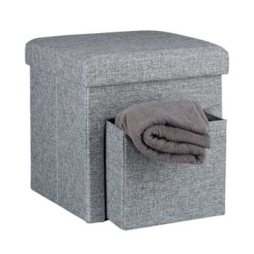 Складное сиденье с отделением 38x38x38см., серое