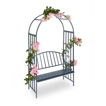 Арка для растений со скамейкой 205х115х50см., темно-серая