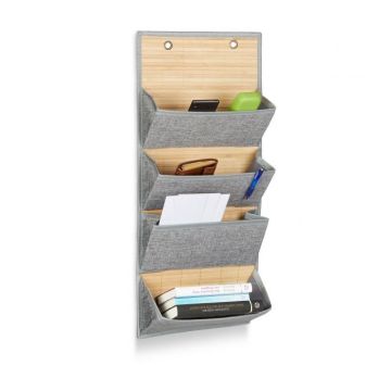 Подвесной органайзер с 3 отделениями 75x34x12см., серый/светло-коричневый