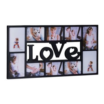 10 fotoattēlu kolāža 36,5x72x2 cm, melnā krāsā