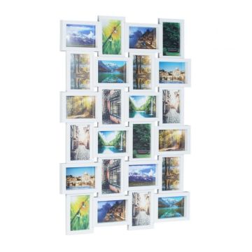 24 fotoattēlu kolāža 59x86x2,5 cm, balta