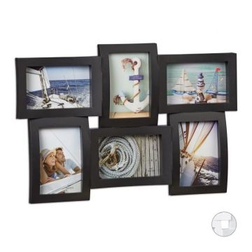 6 fotoattēlu kolāža 33x47,5x3 cm, melnā krāsā
