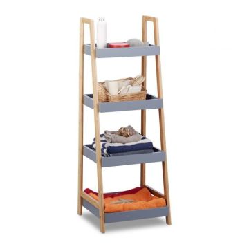Vannas istabas plaukts ar 4 plauktiem 98x36x34,5cm., gaiši brūns/pelēks