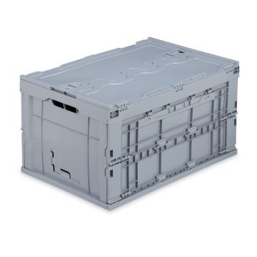 Коробка складная с крышкой 32,5х58,5х39,5см., цвет серый.