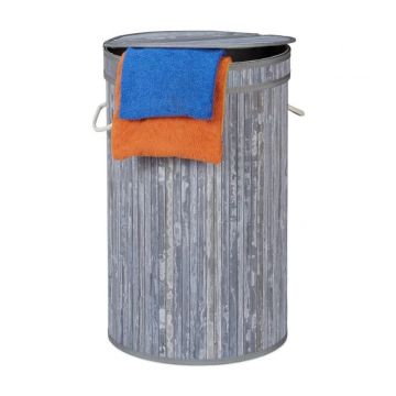 Veļas grozs 63x40cm, 65l., pelēks/balts