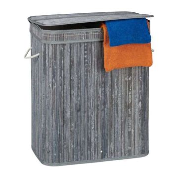 Veļas grozs 63x55x35cm, 95l, pelēks/balts