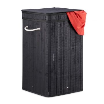 Veļas grozs 63x36x36cm, 70l, melns/balts