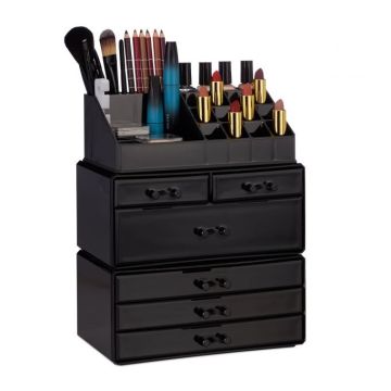 Grima organizators ar atvilktnēm 29x23,5x14cm., melna krāsa