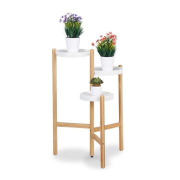 Подставка для цветов с 3 полками 78x53x45см., светло-коричневый/белый