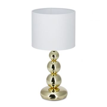 Galda lampa 50x25cm, balta/zelta krāsā