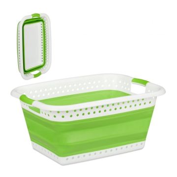 Veļas grozs 27x61x45,5cm, 37L., zaļš/balts
