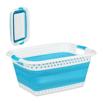 Veļas grozs 27x61x45,5cm, 37L., pelēks/balts