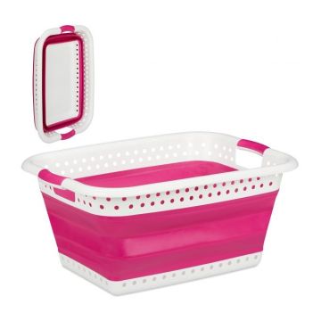Veļas grozs 27x61x45,5cm, 37L., rozā/balts