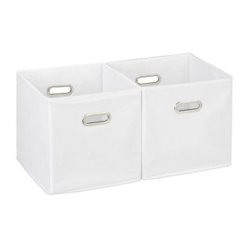 Набор из 2 складных коробок 30х30х30см., цвет белый/серебристый.